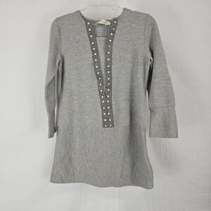 Tory Burch Yessica Sweater In Gray 3/4 Sleeve Tunic Women's Size Small